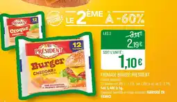 Match Président Fromage burger offre