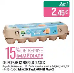 Match Carrefour Classic Oeufs frais offre