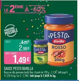 Match Barilla Sauce pesto offre