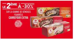 Match CARREFOUR EXTRA Le 2ème à -30% sur la gamme de génoises fourrées carrefour extra offre