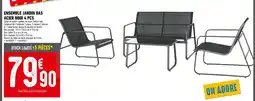Batkor Ensemble Jardin Bas Acier Noir 4 PCS offre