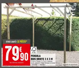 Batkor Pergola Bois Droite 3 x 3 M offre