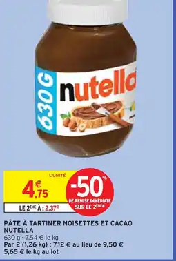 Intermarché Nutella Pâte à tartiner noisettes et cacao offre