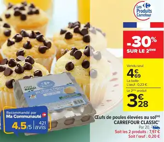 Carrefour Market CARREFOUR CLASSIC' Œufs de poules élevées au sol offre