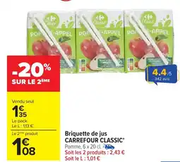Carrefour Market CARREFOUR CLASSIC Briquette de jus offre