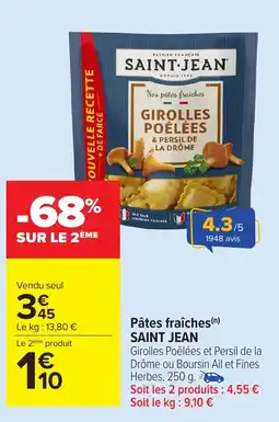Carrefour Market SAINT JEAN Pâtes fraîches offre