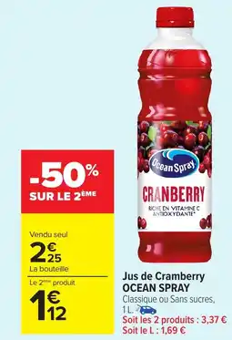 Carrefour Market OCEAN SPRAY Jus de Cramberry offre