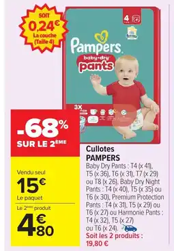 Carrefour Market PAMPERS Cullotes offre