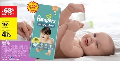 Carrefour Market PAMPERS Couches offre