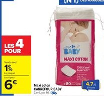 Carrefour Market CARREFOUR BABY Maxi coton offre