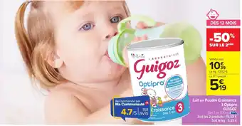 Carrefour Market GUIGOZ Lait en Poudre Croissance 3 Optipro offre