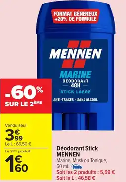 Carrefour Market MENNEN Déodorant Stick offre