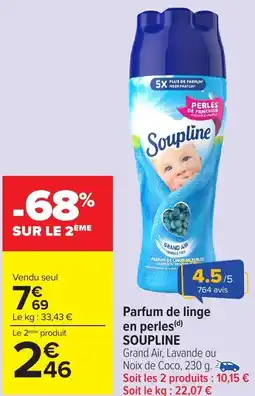 Carrefour Market SOUPLINE Parfum de linge en perles offre