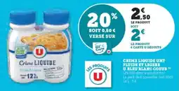 U Express Creme liquide uht fluide et legere u bleu blanc coeur offre