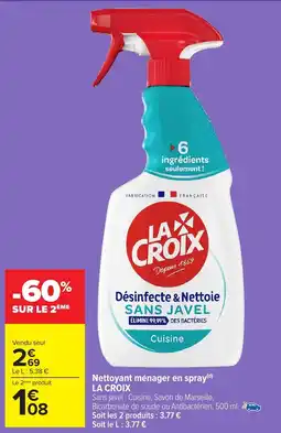 Carrefour Market LA CROIX Nettoyant ménager en spray offre