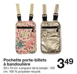 Zeeman Pochette porte-billets à bandoulière 20 x 13 cm offre