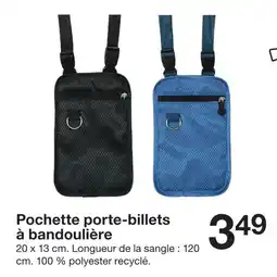 Zeeman Pochette porte-billets à bandoulière 20 x 13 cm. offre