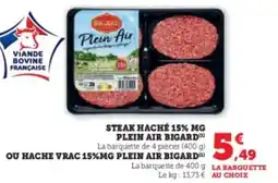 U Express Steak haché 15% mg plein air bigard offre