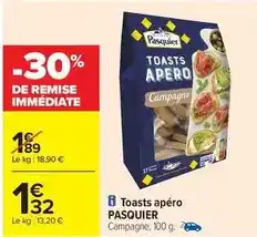 Carrefour Pasquier - toasts apéro offre