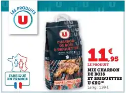 Hyper U U Mix charbon de bois et briquettes offre