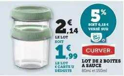 Hyper U CURVER Lot de 2 boites a sauce offre
