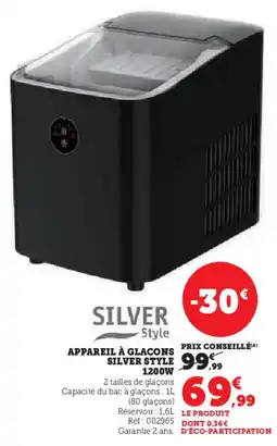Hyper U SILVER Appareil à glacons silver style 1200w offre