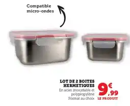 Hyper U Lot de 2 boites hermetiques offre