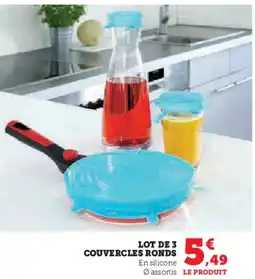 Hyper U Lot de 3 couvercles ronds offre