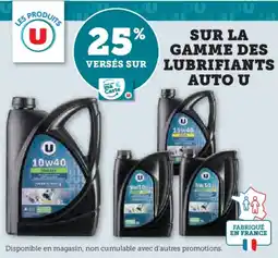 Hyper U U Sur la gamme des lubrifiants auto offre