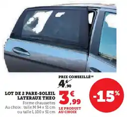 Hyper U Lot de 2 pare-soleil lateraux theo offre