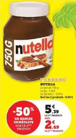 Hyper U Nutella offre