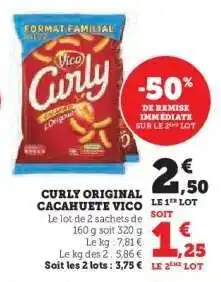 Hyper U Curly Original Cacahuète Vico offre