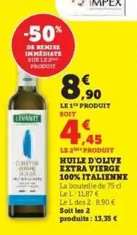 Hyper U HUILE D'OLIVE EXTRA VIERGE 100% ITALIENNE offre