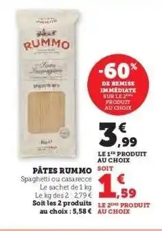 Hyper U Pâtes Rummo offre
