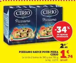 Hyper U Pizziamo Sauce Pour Pizza Cirio offre
