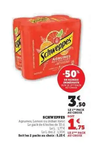 Hyper U Schweppes offre