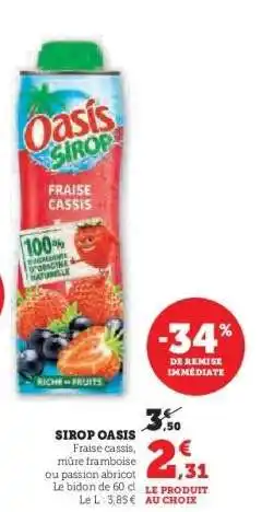 Hyper U Sirop Oasis offre