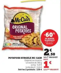 Hyper U POTATOES SURGELE MC CAIN offre