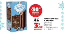 Hyper U SORBET VANILLE POPELINO offre