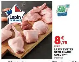Hyper U LAPIN ENTIER BLEU BLANC COEUR offre