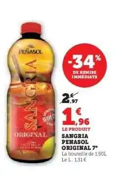 Hyper U SANGRIA PENASOL ORIGINAL 7° offre