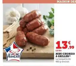 Hyper U MINI CHORIZO À GRILLER offre