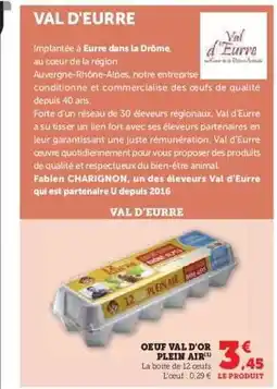 Hyper U OEUF VAL D'OR PLEIN AIR offre