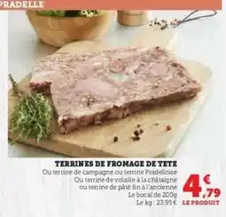 Hyper U TERRINES DE FROMAGE DE TETE offre