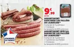 Super U Assortiment Saucisses Les Vallées de l'Ardèche offre