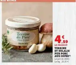 Super U Terrine St Eulalie Pur Porc aux Cèpes offre
