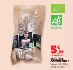 Super U Saucisse Courbe Bio offre