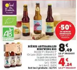 Hyper U BIÈRES ARTISANALES KISS'WING BIO offre