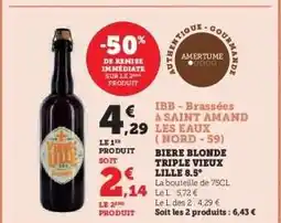 Hyper U BIERE BLONDE TRIPLE VIEUX LILLE 8.5° offre