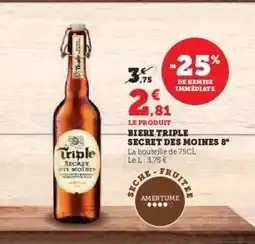 Hyper U BIERE TRIPLE SECRET DES MOINES 8° offre